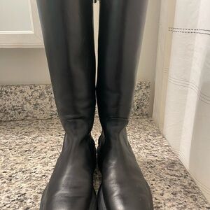 Black Knee-High Leather Boots